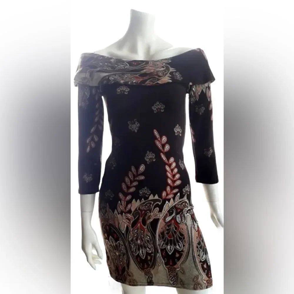 Dily off shoulder mini dress brown
